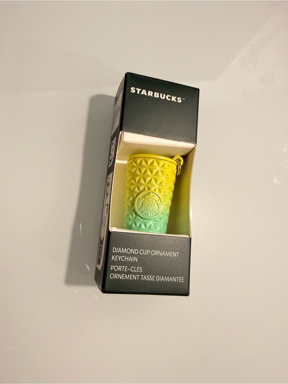 Starbucks Yellow Green Ombre Cup Keychain New NWT